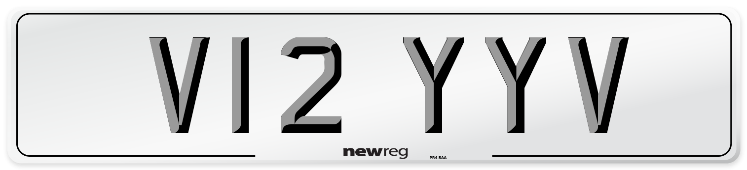 V12 YYV Number Plate from New Reg